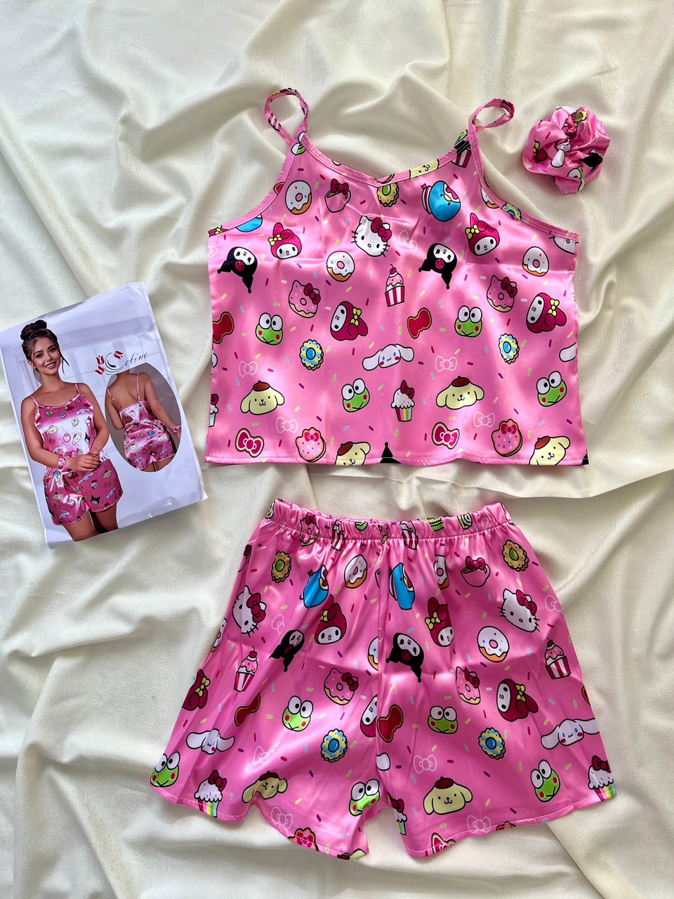 تاپ و شرت ساتن زنانه سلین